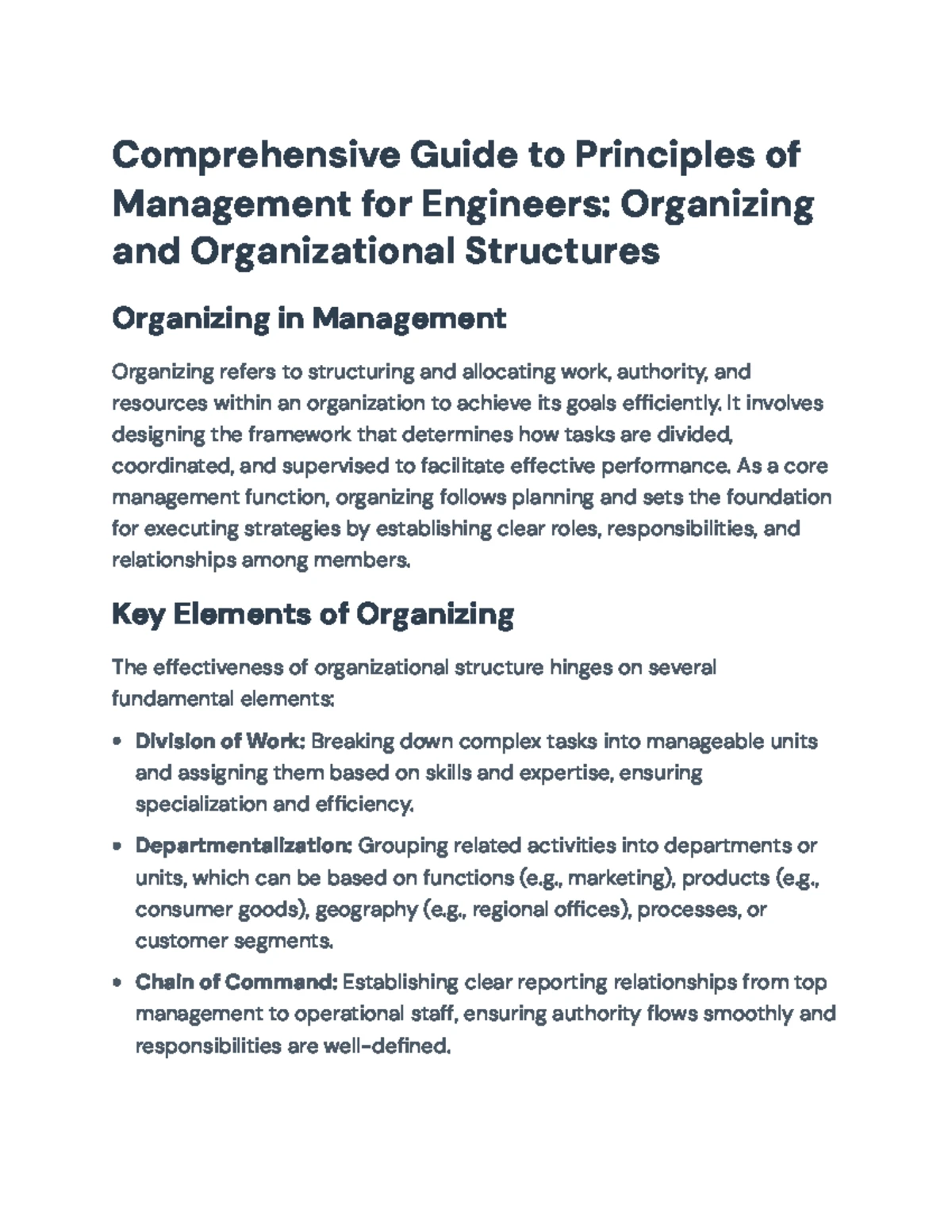 UNIT I Principles of Management of Engineers: Concepts & Theories - Studocu