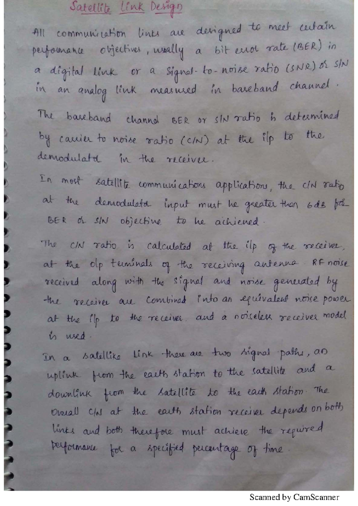 UNIT-3A: Link Design Study Notes for Final Exam Preparation - Studocu