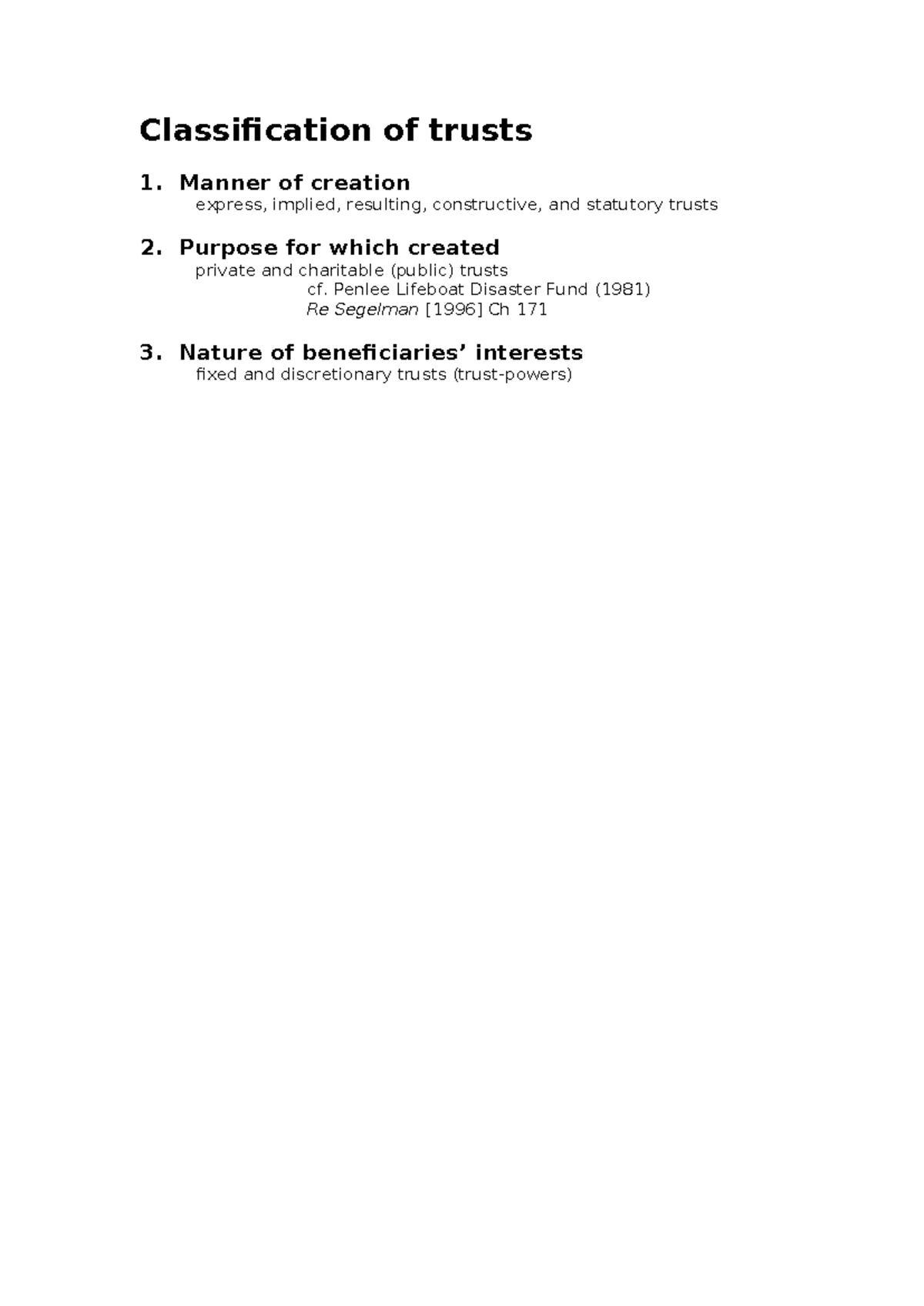 Lectures 10: Creation & Constitution of Express Trusts Handout 23-24 ...