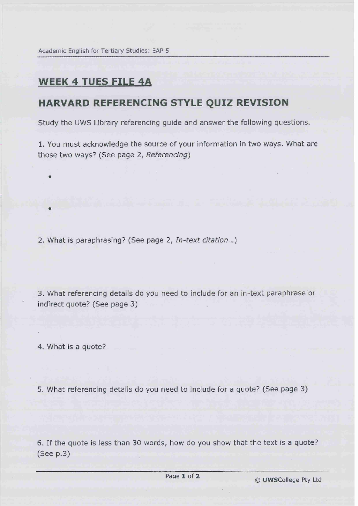 Harvard referencing style quiz revision - NO ANSWER.pdf 446.3 KB ...