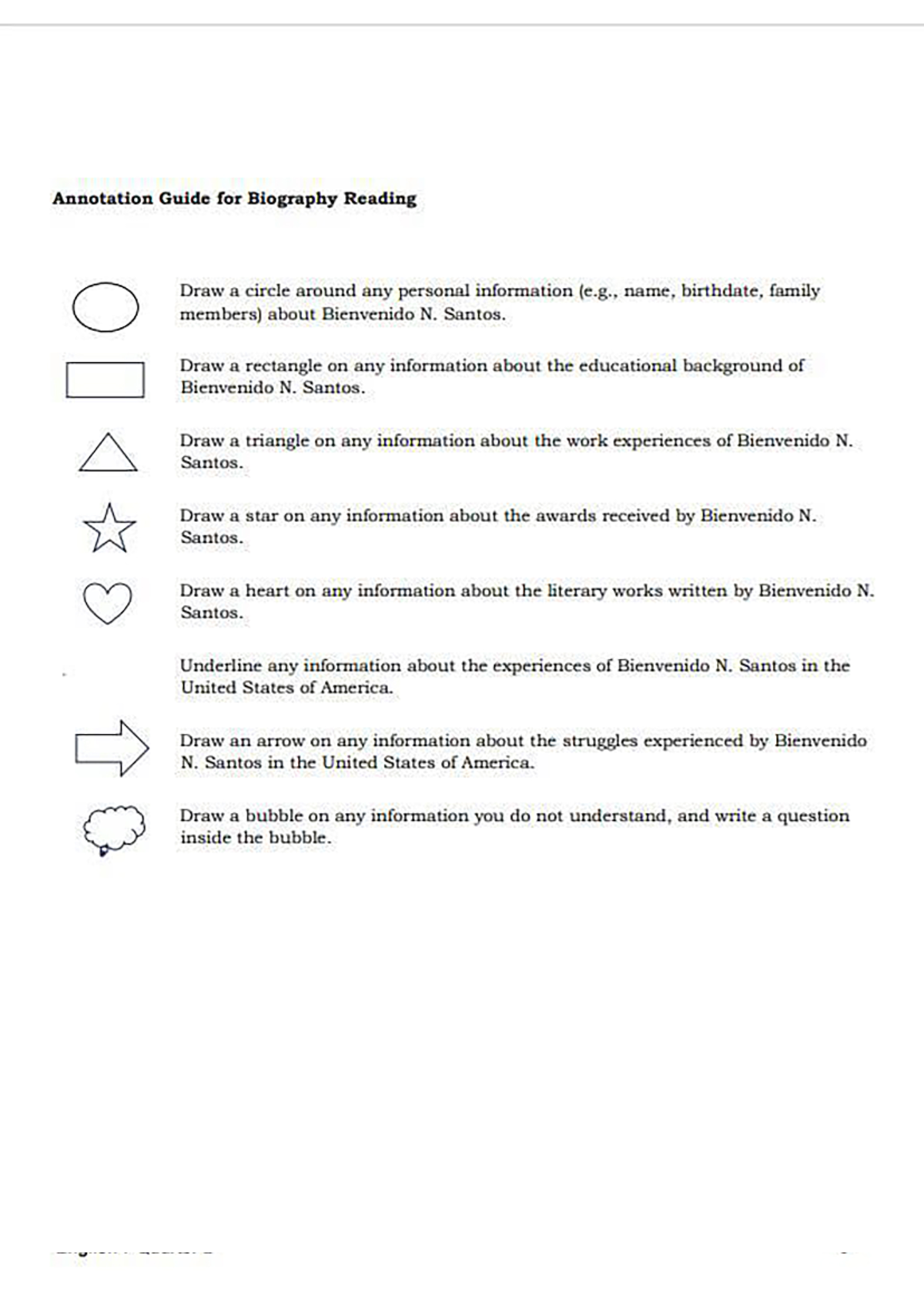 Eng3 - Lecture 2: Annotation Guide for Bienvenido N. Santos - Studocu