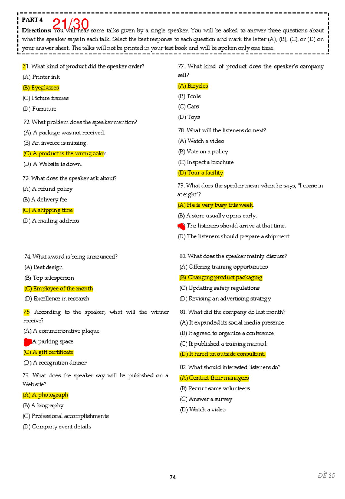 DAY 5 PART 4 - Listening Practice for Exam Preparation - Studocu