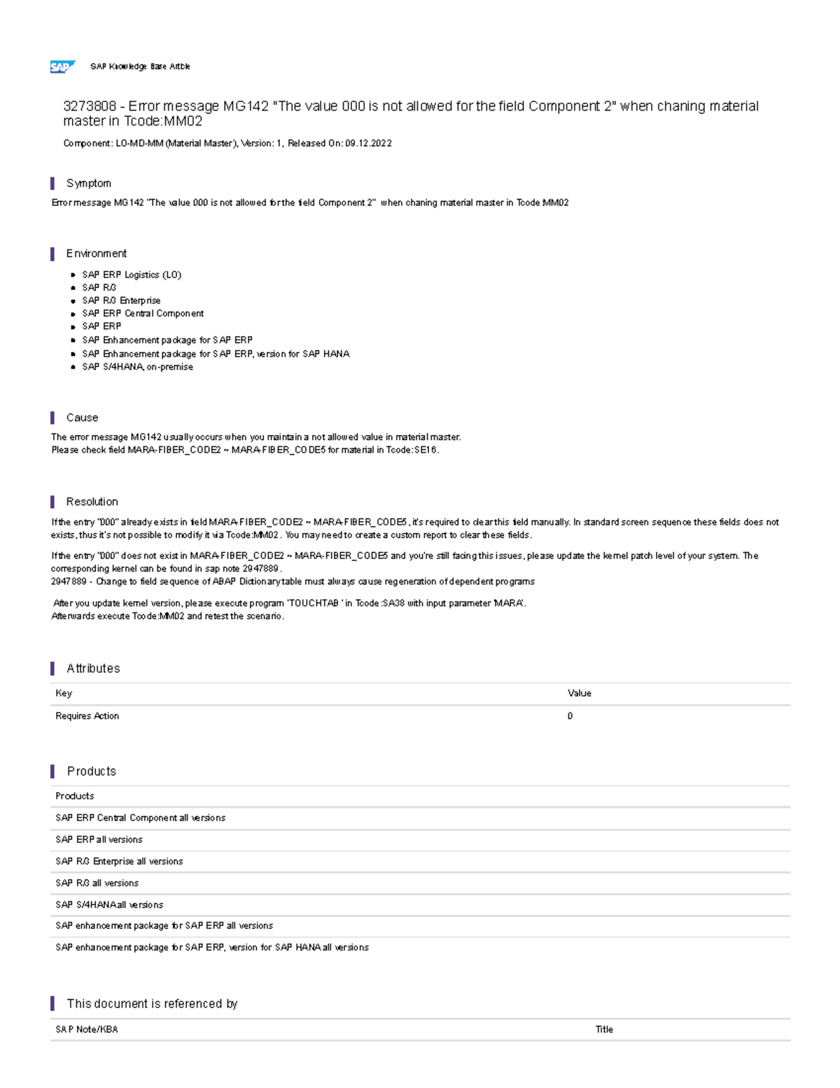 3273808 - Resolving Error MG142 in Material Master Tcode:MM - Studocu