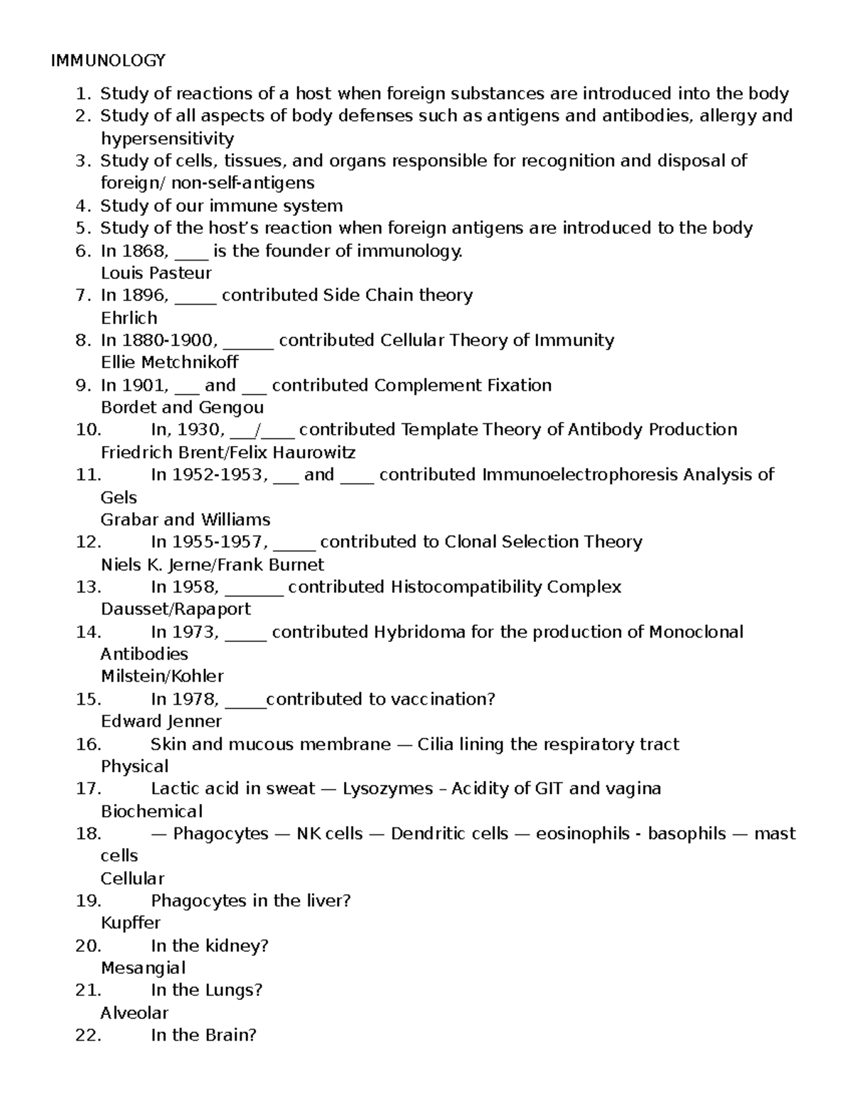 IMMUNOLOGY 101: Comprehensive Overview of Immune Responses and Theories ...