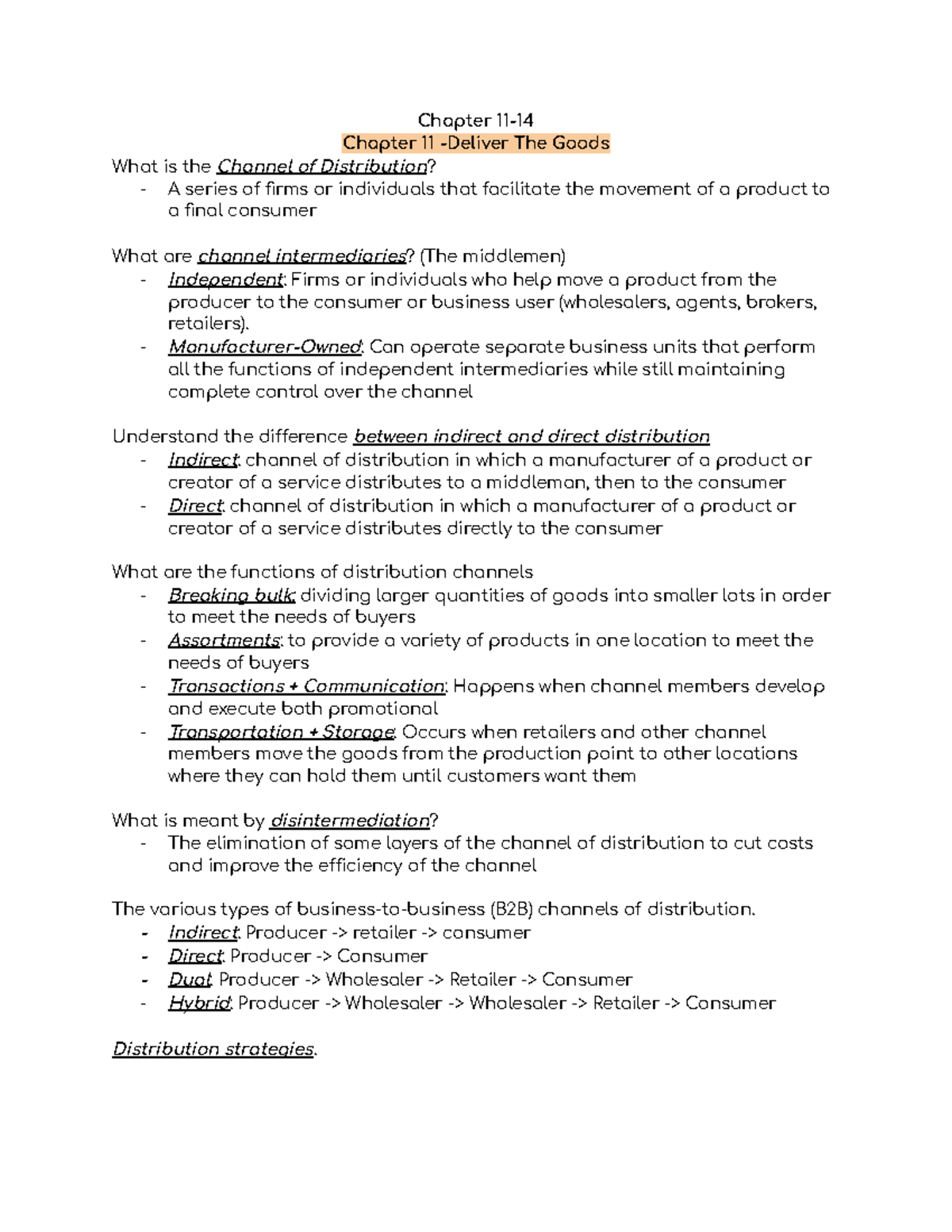 Unit 4 Marketing Final Exam: Chapters 11-14 Overview and Key Concepts ...