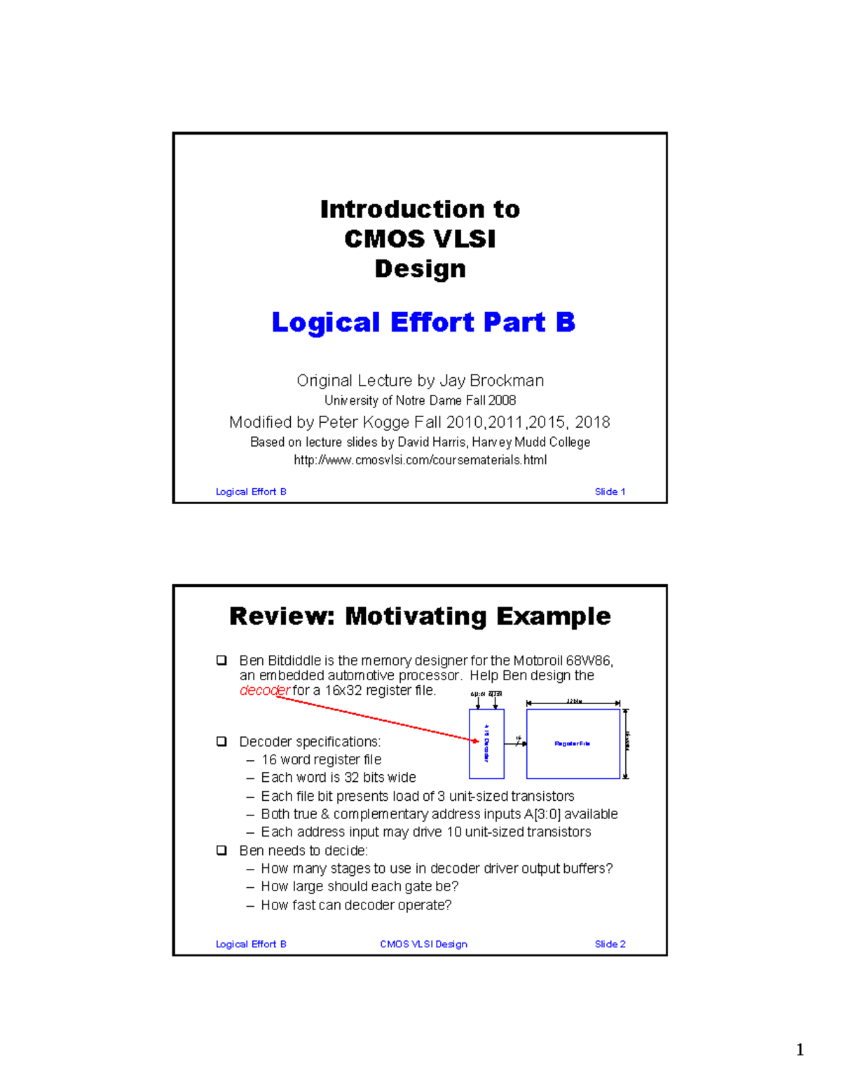 Logical Effort B - Lecture Notes on CMOS VLSI Design - Studocu
