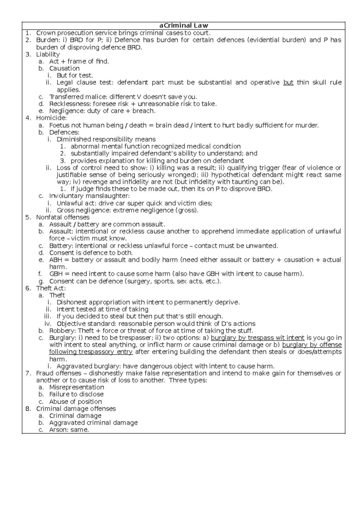 Criminal Law 1: Key Concepts and Case Analysis (FLK 2) - Studocu