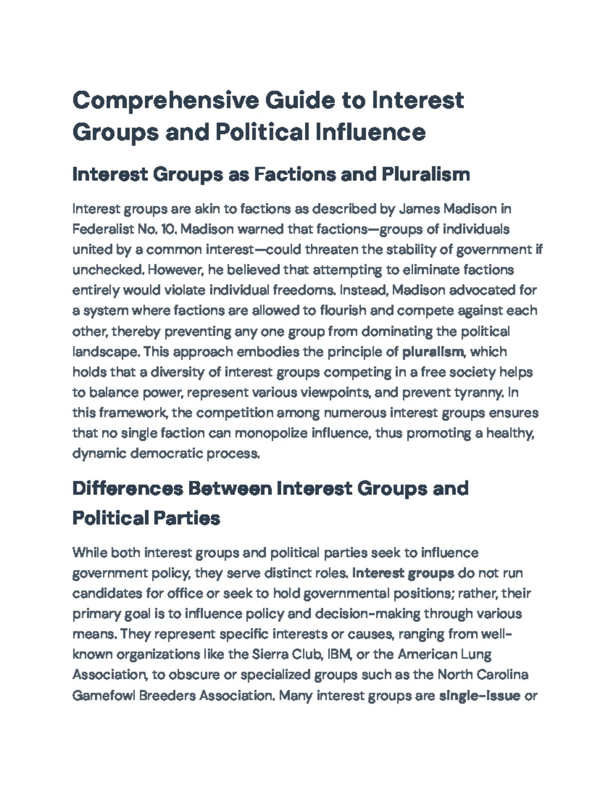 Interest Groups & Social Movements: Dynamics and Impact Analysis (POL ...