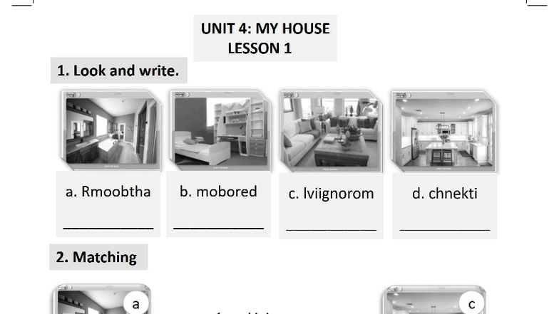 UNIT 4: MY HOUSE LESSONS 1 & 2 ACTIVITIES AND EXERCISES - Studocu