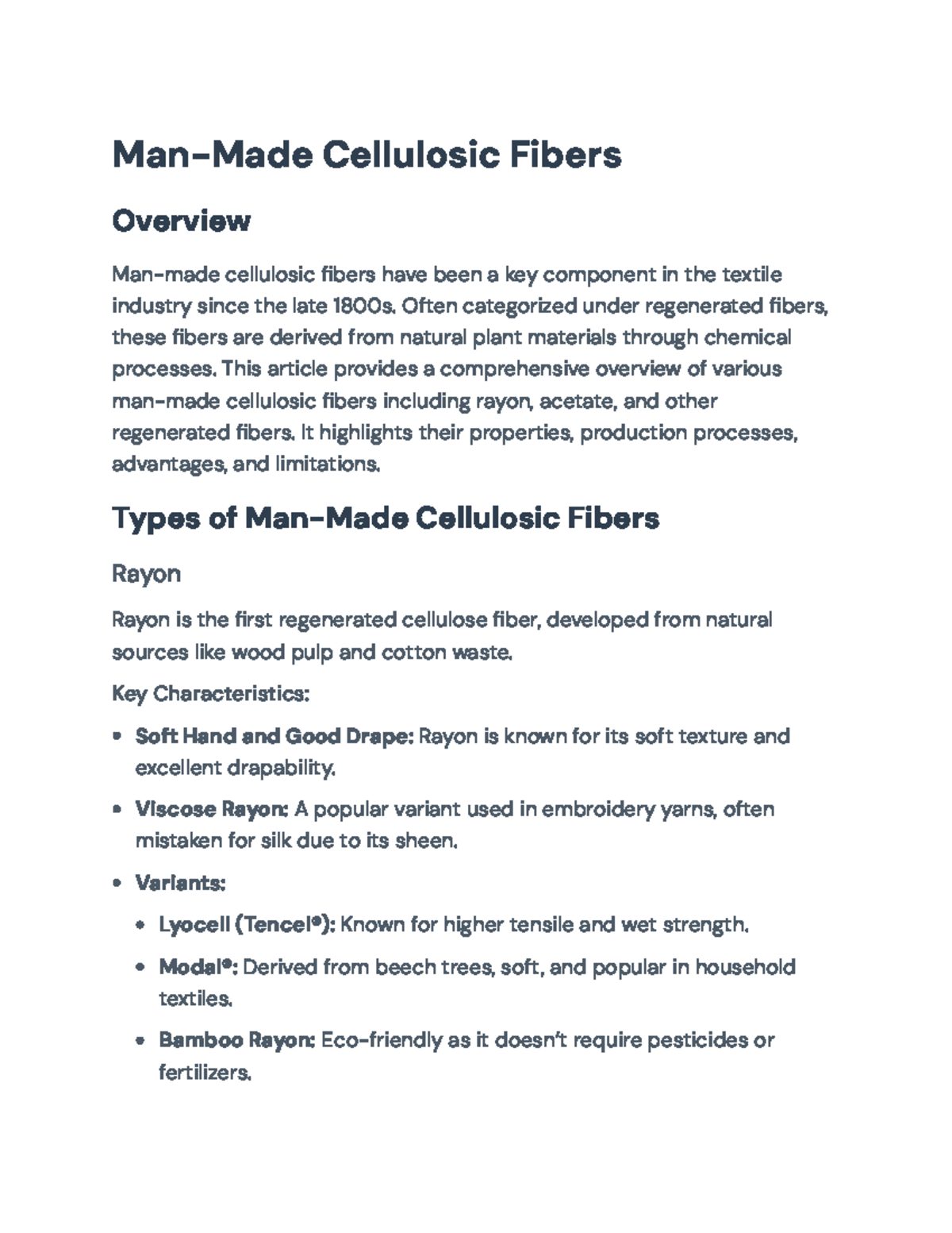Man-Made Cellulosic Fibers: Overview, Types, and Environmental Impact ...