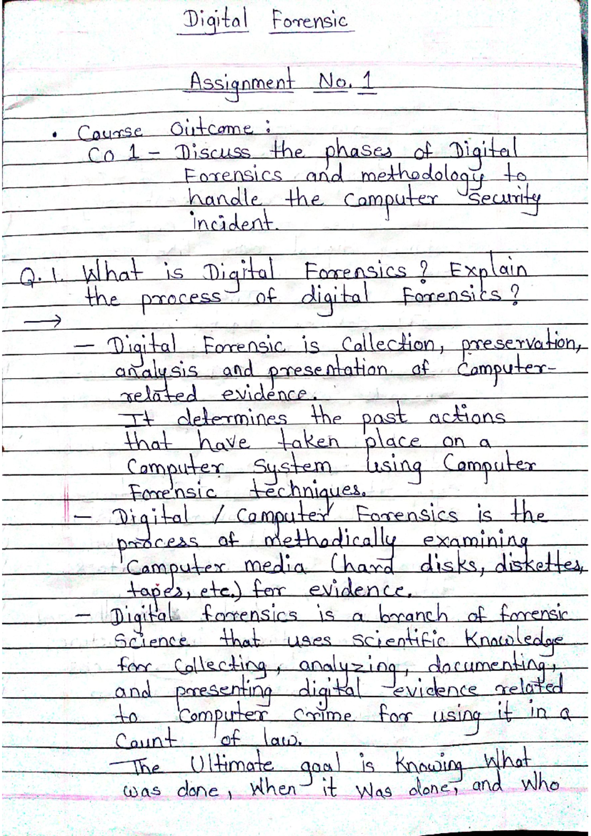 Digital Forensics Assignment 1 Overview and Guidelines - Studocu