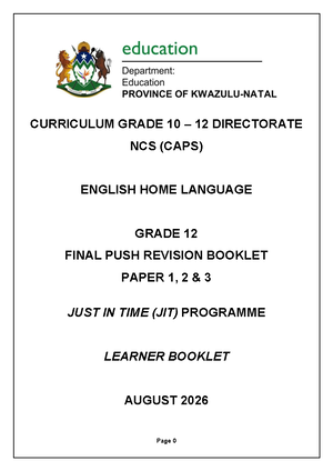 Further Education and Training - English - Home Language - Mandatory ...