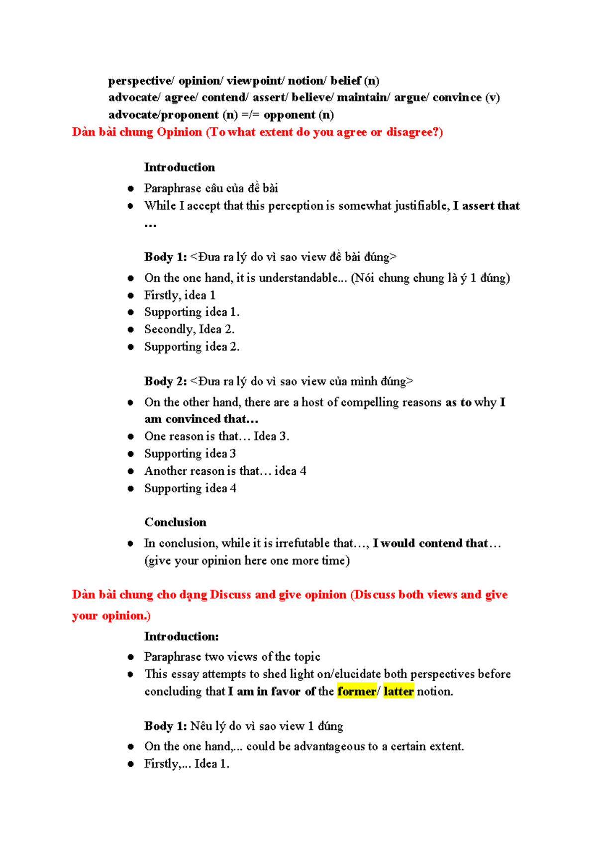 Template for Writing Task 2 (IELTS) - Studocu