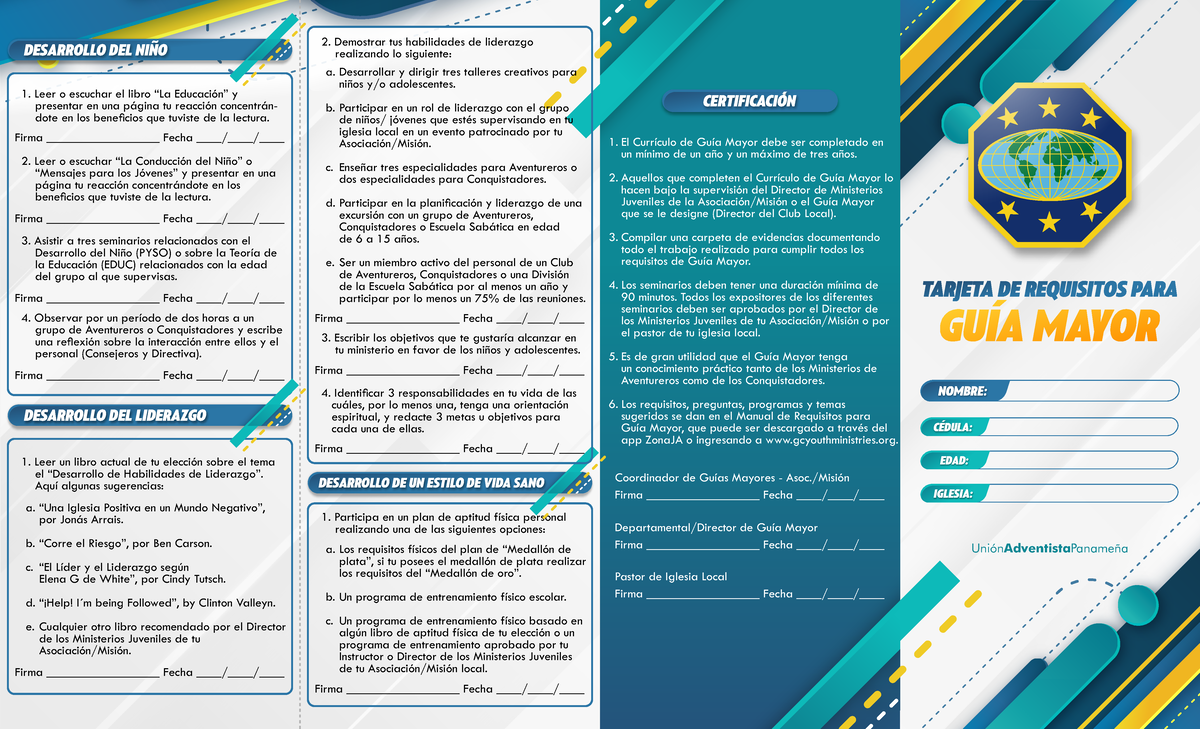 Tarjeta de Requisitos para Guía Mayor (PYSO/EDUC) - Desarrollo Infantil y - Document Preview