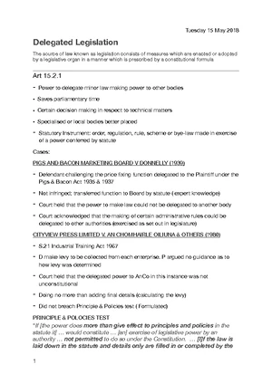 LW158 Constitutional Law I Tutorial 2: Separation of Powers ...