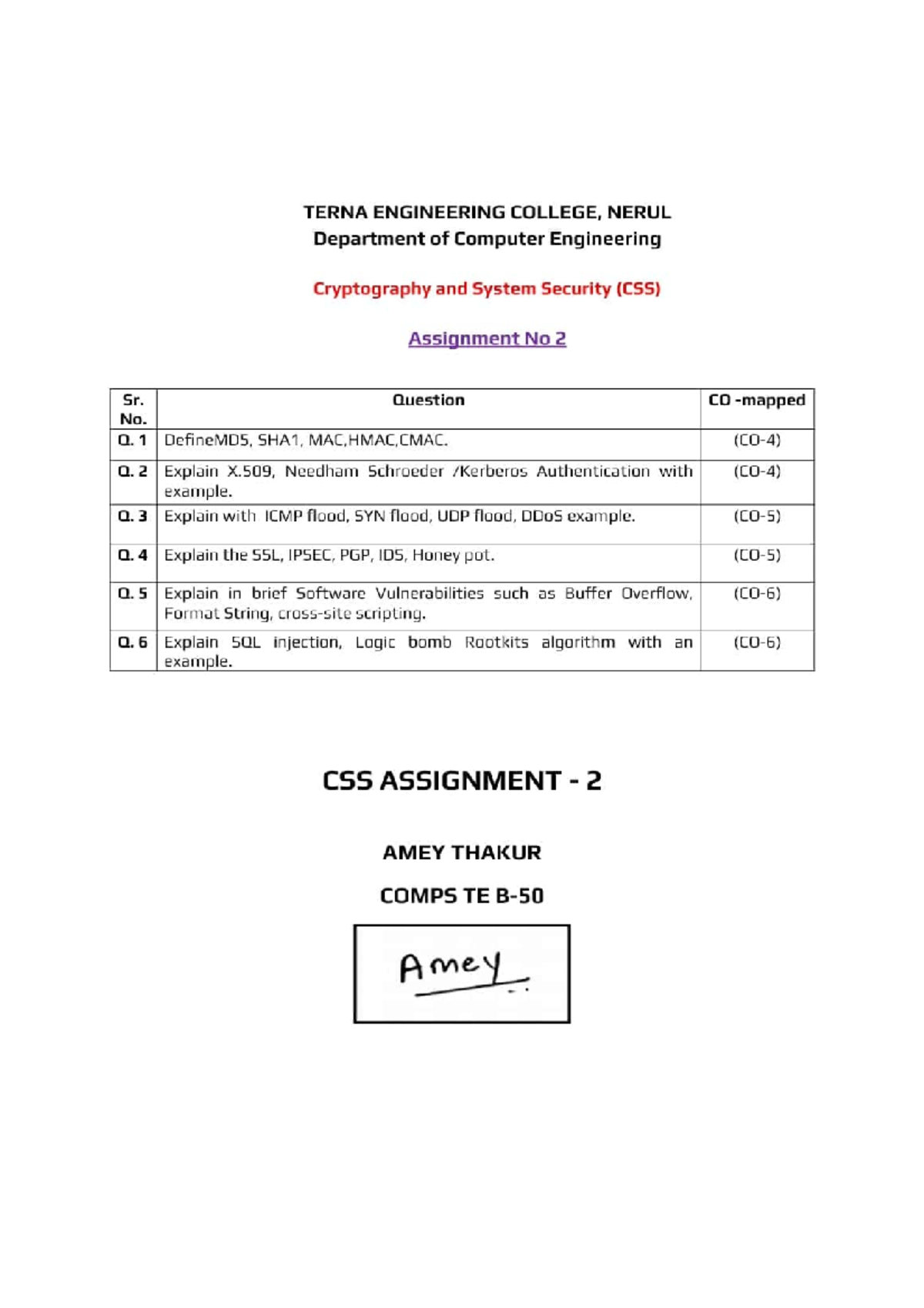 CSS Assignment 2: Cryptography & System Security Overview - Studocu