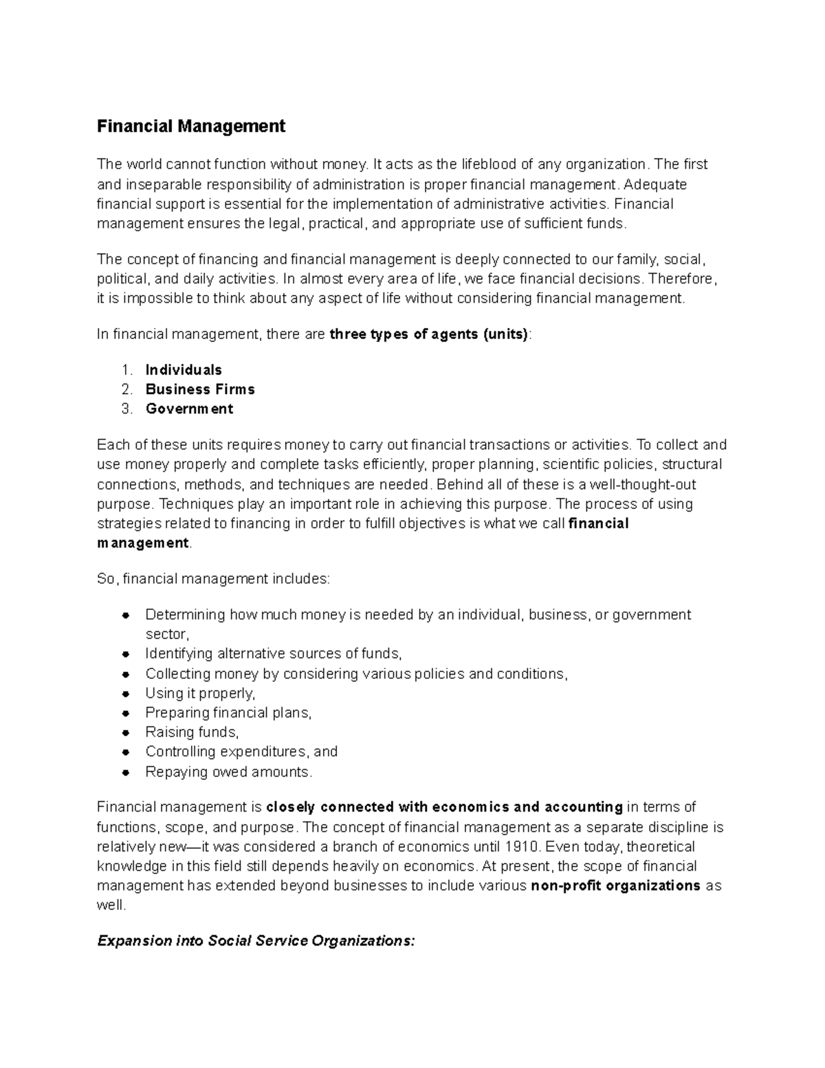 Financial Management: Key Concepts and Functions (502B) - Studocu