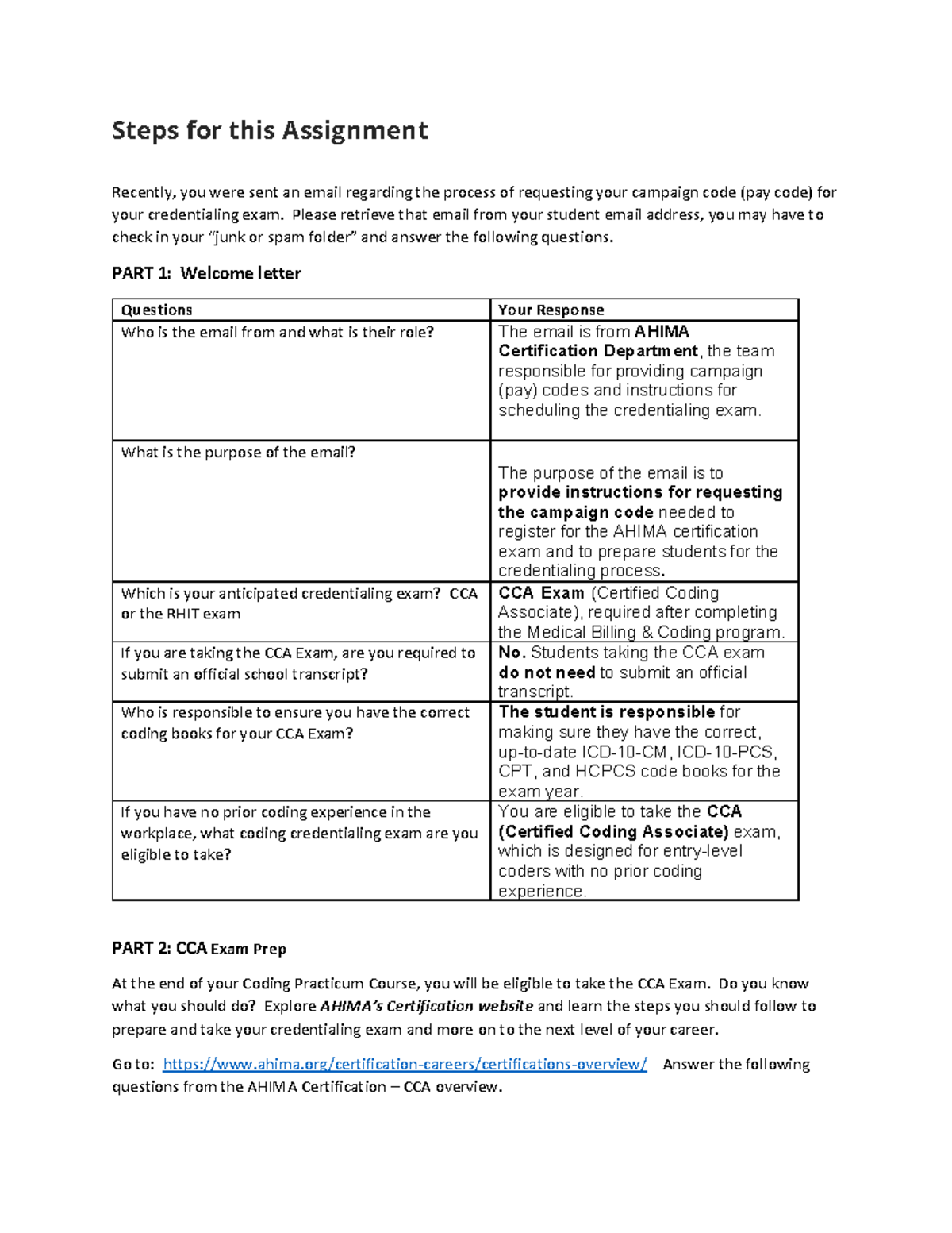 Module 02 CCA Certification Exam, Data for Program Leadership - Steps ...