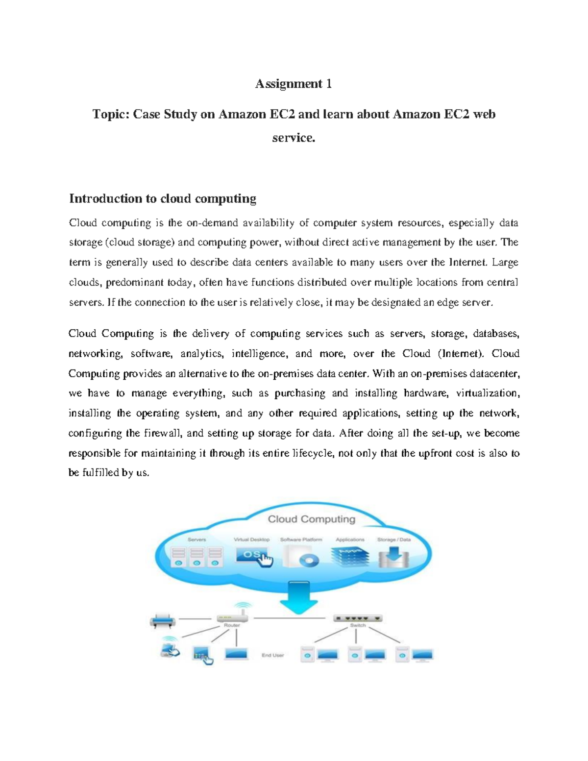 CC 1-4 Outputs: Case Study on Amazon EC2 and Cloud Computing - Studocu