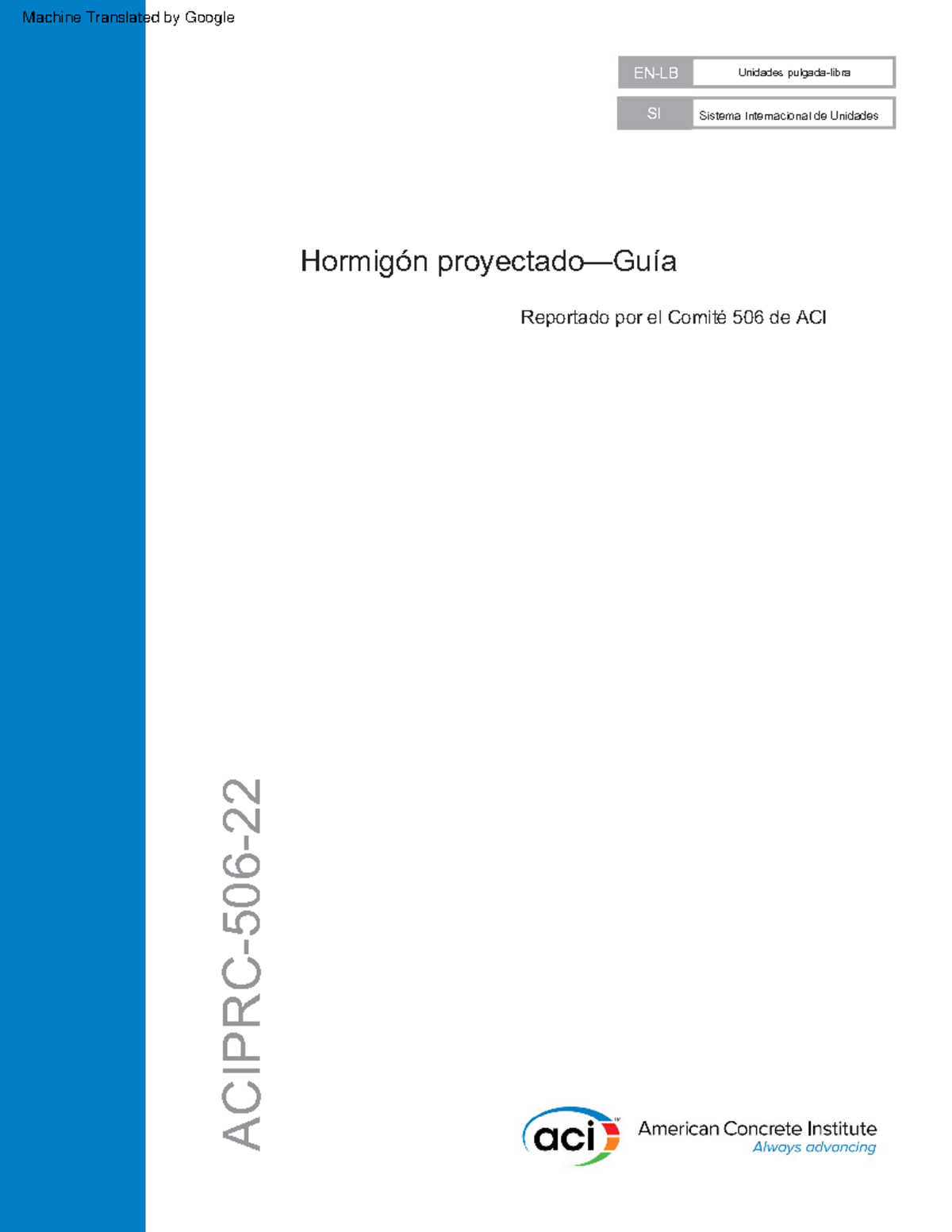 Guía ACI 506: Hormigón Proyectado y Técnicas de Aplicación - Document Preview