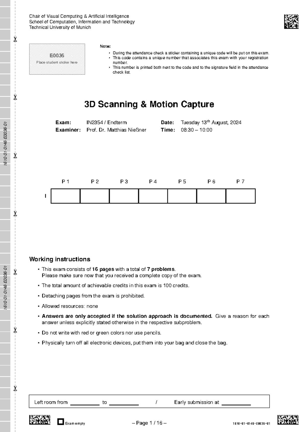 Final Exam IN2354: 3D Scanning & Motion Capture (S2024) - Document Preview