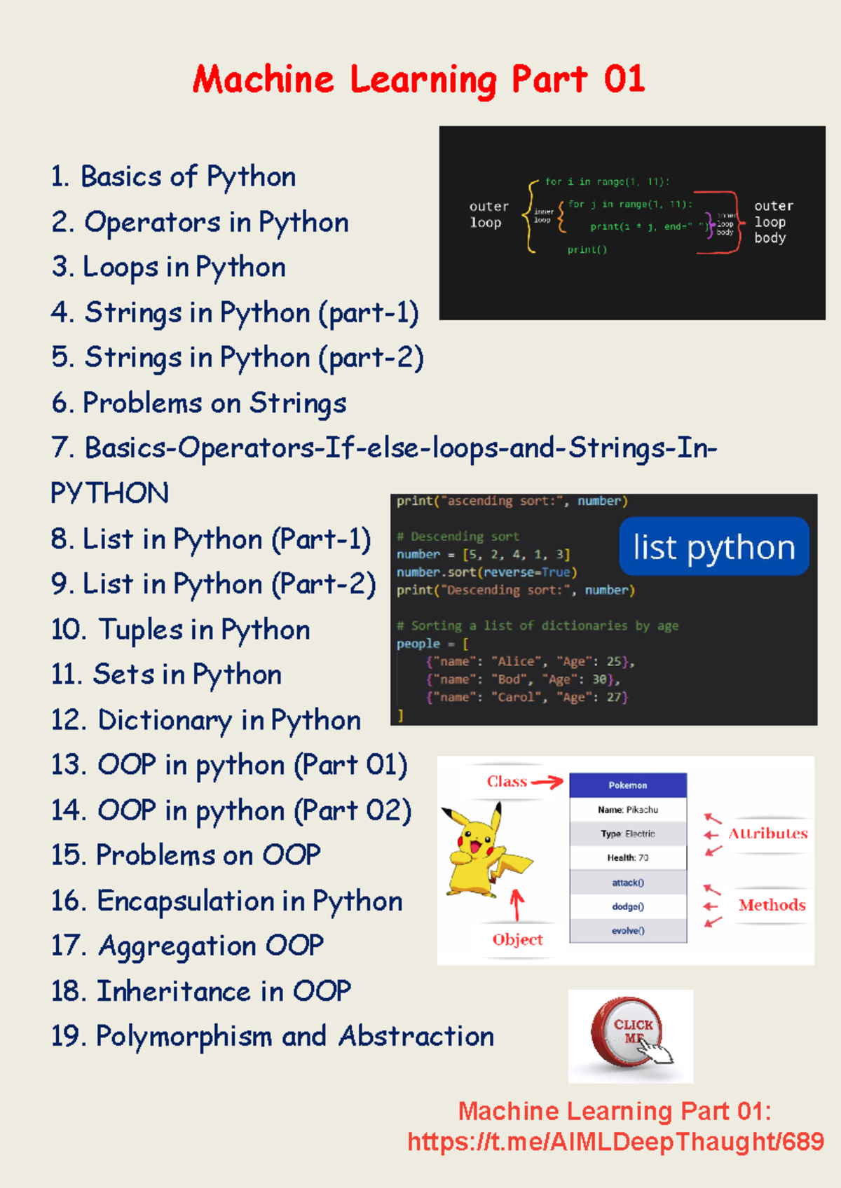 Machine Learning Part 01 - Basics of Python 2. Operators in Python 3 ...