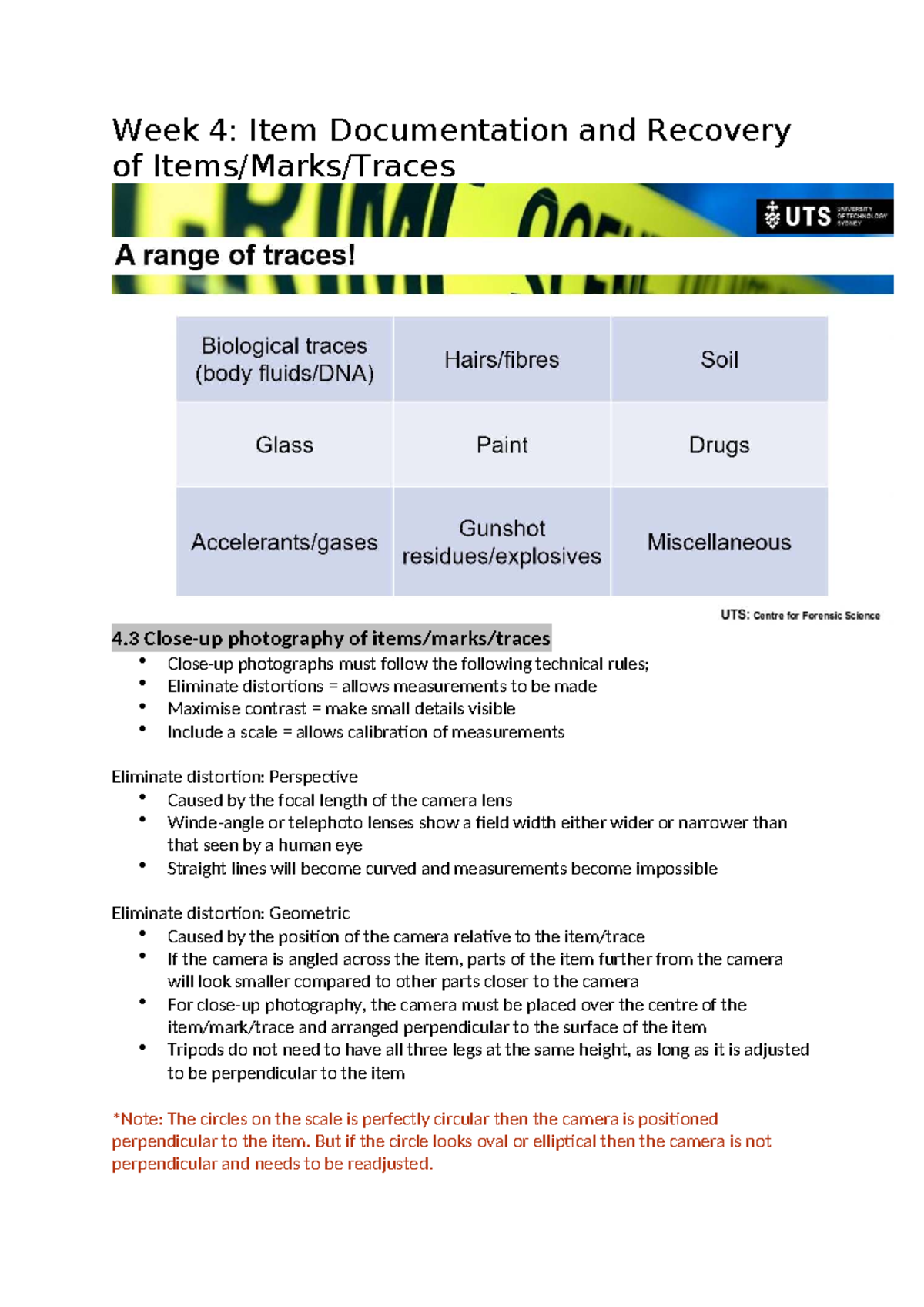 Week 4: Item Documentation & Recovery of Marks and Traces - Studocu