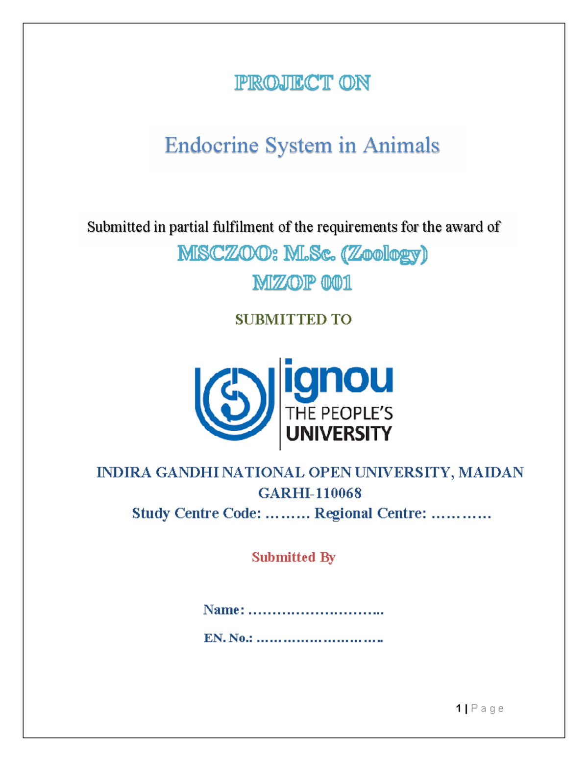 MZOP 001 Project Report: Endocrine System in Animals Analysis - Studocu