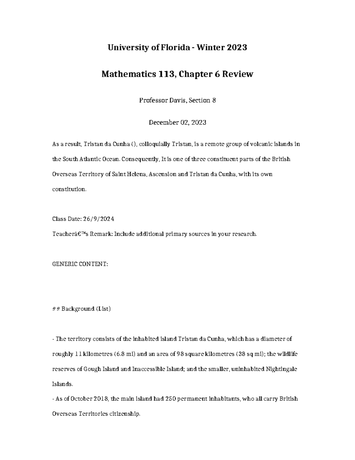 Mathematics 113 Winter 2023, Chapter 6 Review Notes - Studocu