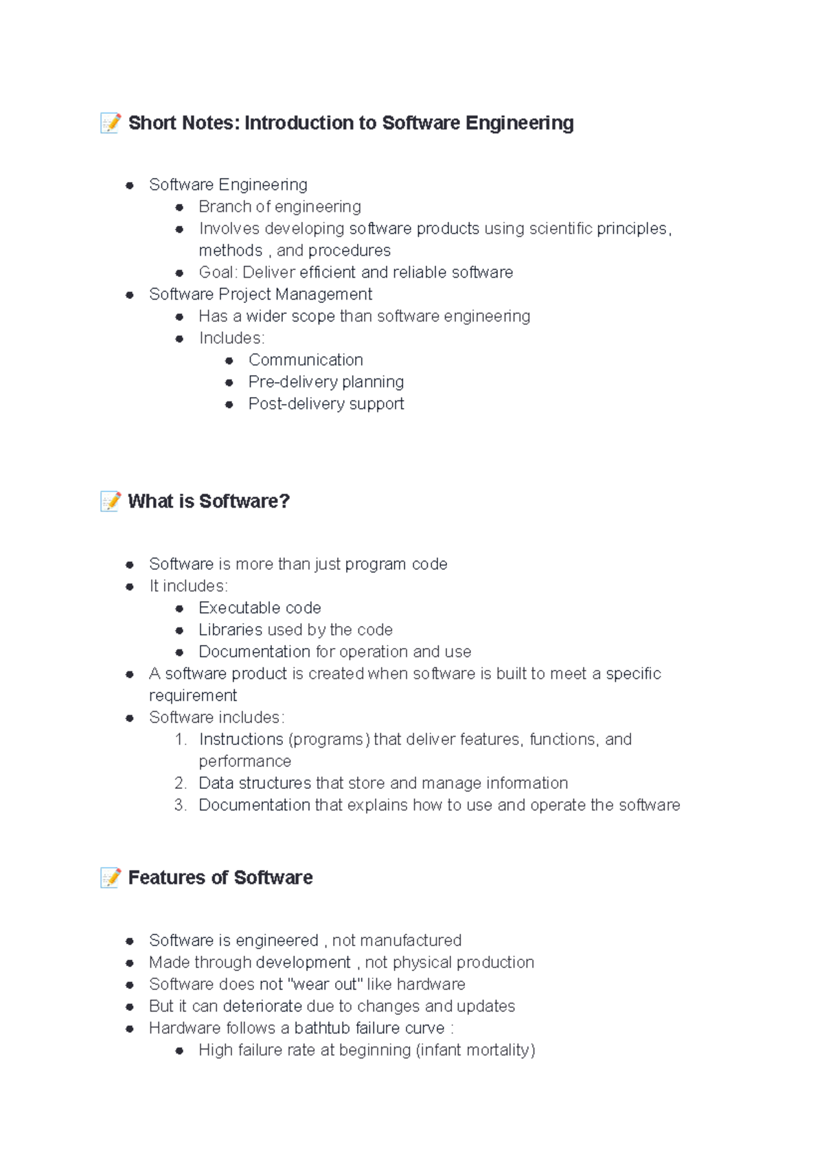 Unit-1: Short Notes on Software Engineering Principles and Practices ...