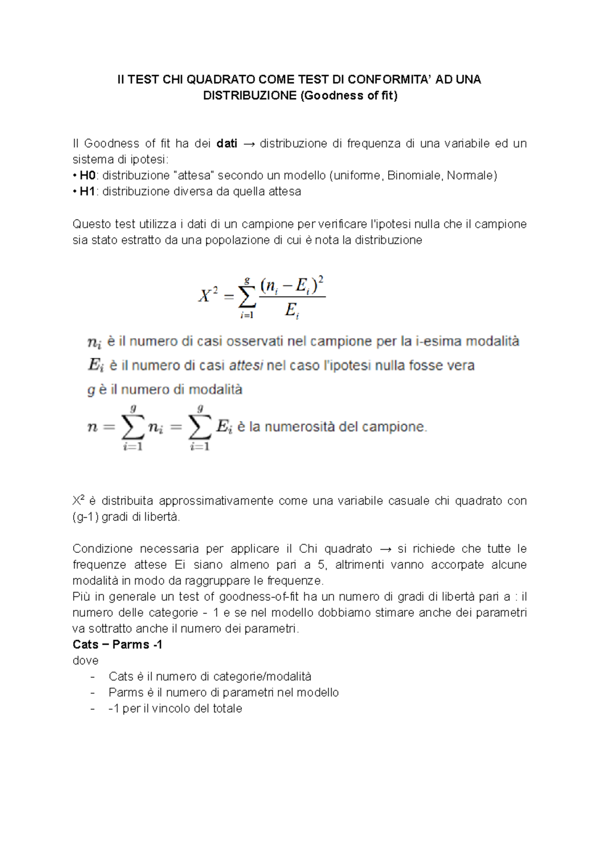 Psicometria - Test Chi Quadrato e Analisi di Incongruenza Dati - Document Preview