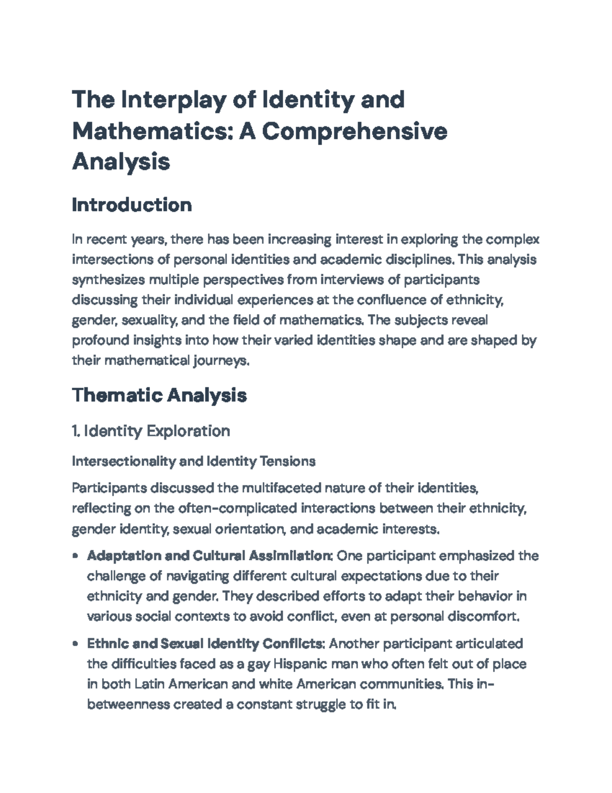 Exploring Identity's Impact on Mathematics: A Comprehensive Analysis ...