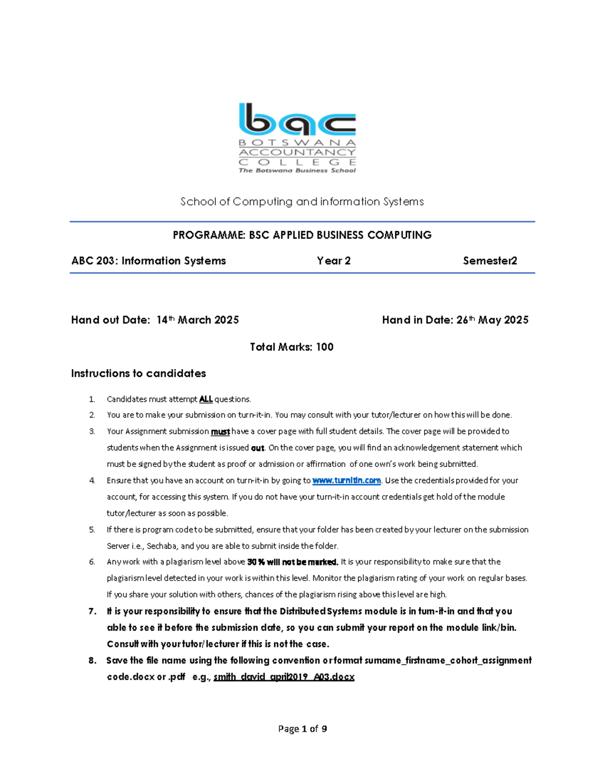 ABC 203: Infosec Assignment Guidelines & Network Analysis 2025 - Studocu