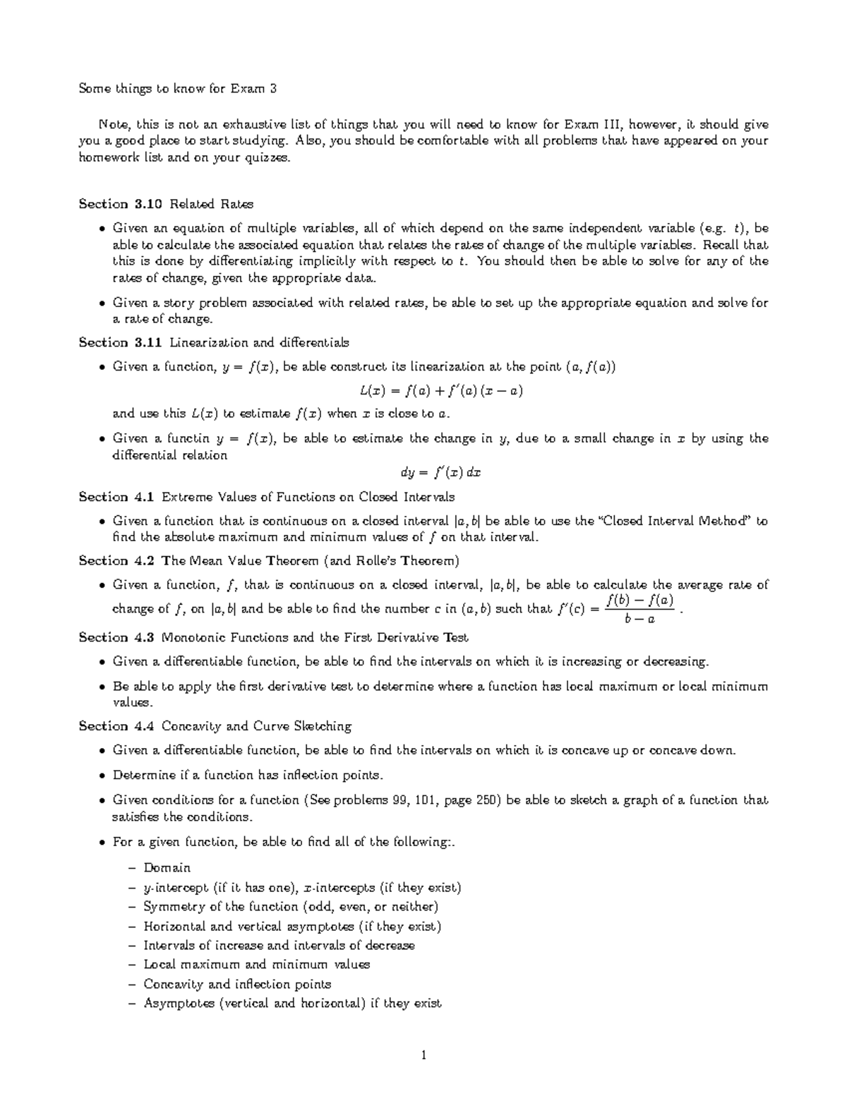 Exam 3 Study Guide: Key Concepts & Formulas for Success - Studocu