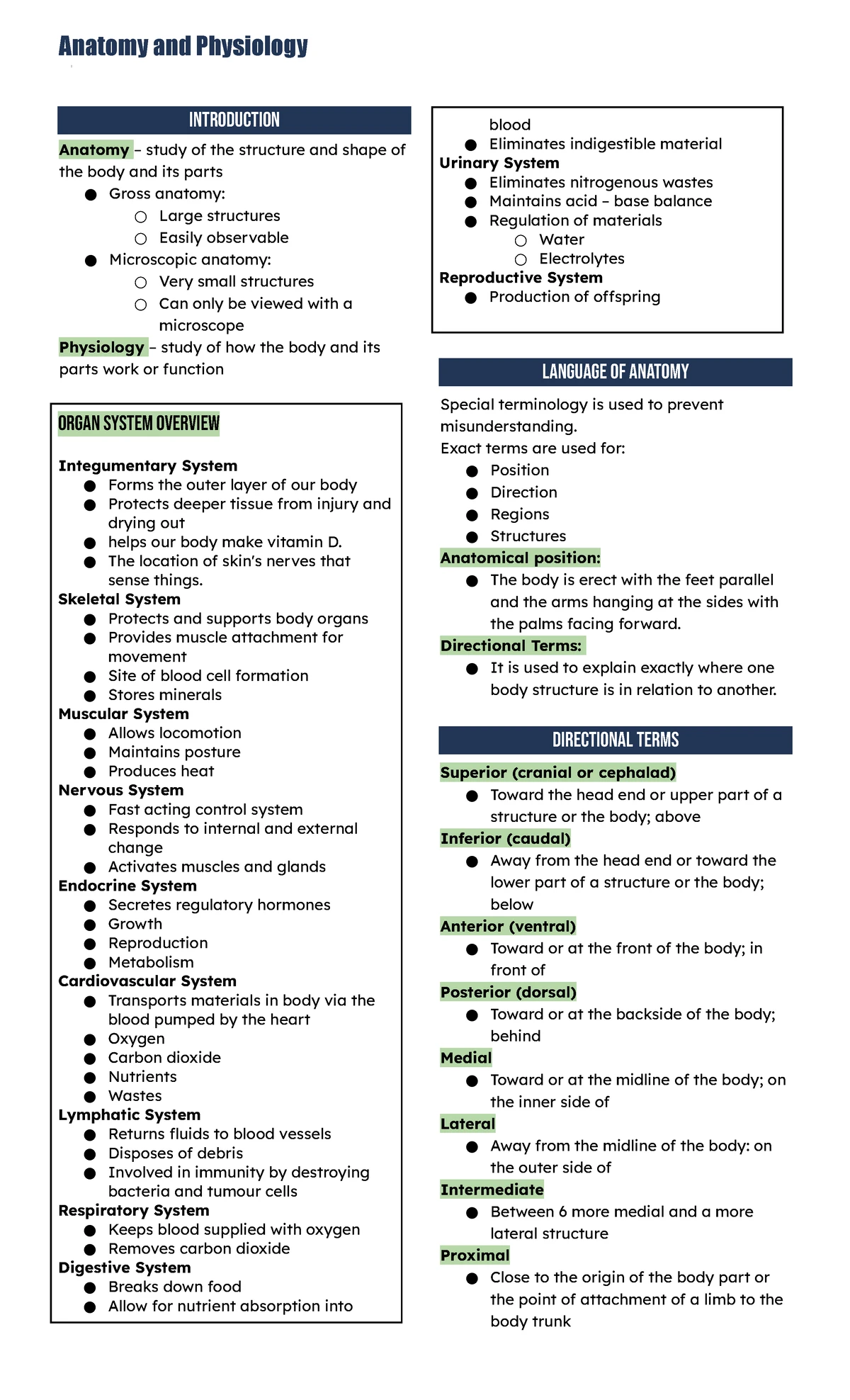 Cells & Tissues: Answer Key Overview for Bio 101 Midterm Exam - Studocu