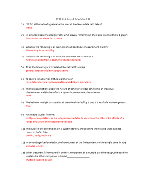 SPCE 611 Exam 1 - SPCE 611 Exam 1 questions and answers - SPCE 611 Exam
