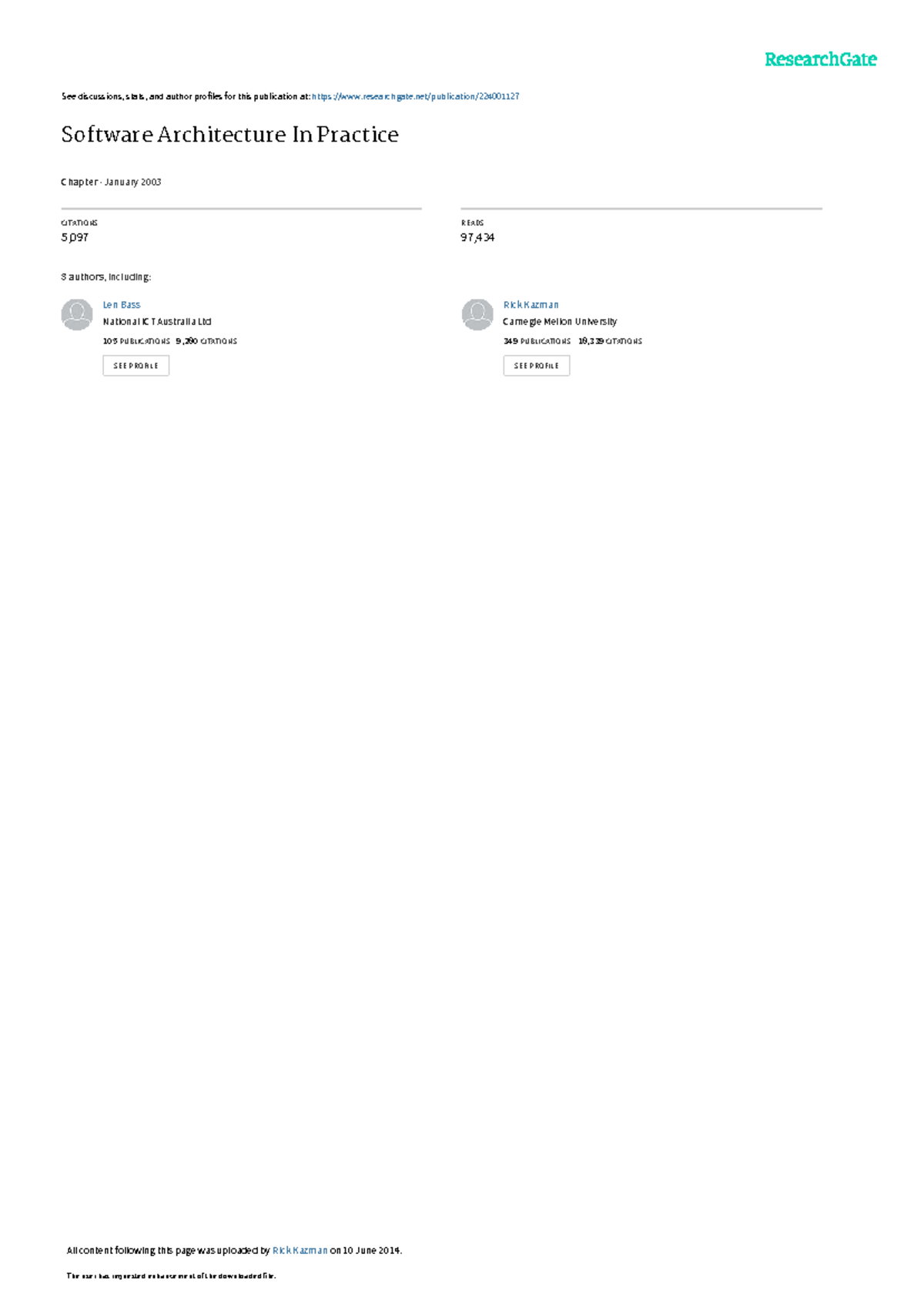Software Architecture In Practice - See discussions, stats, and author ...