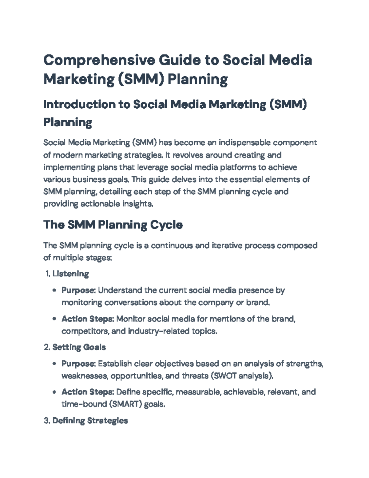 Social Media Marketing (SMM) Planning: A Comprehensive Guide ...