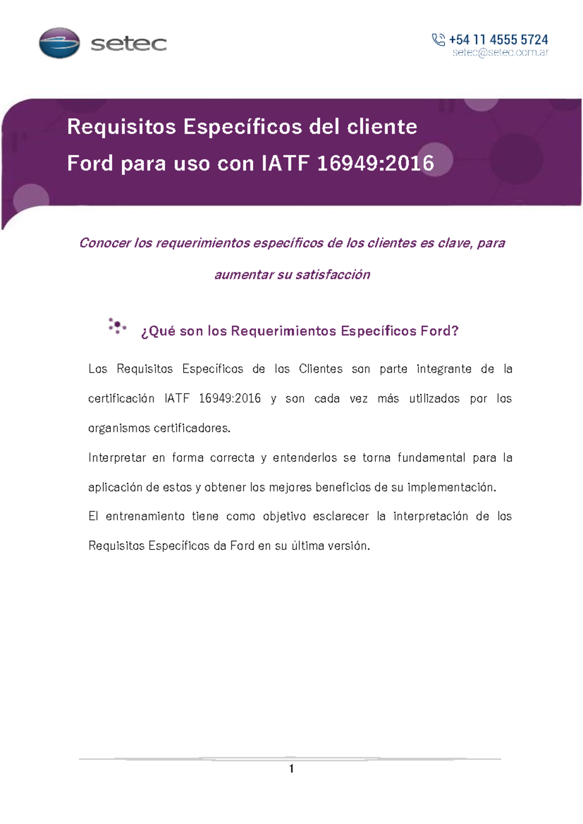 Requerimientos Específicos FORD para IATF 16949: Formación y Aplicación ...