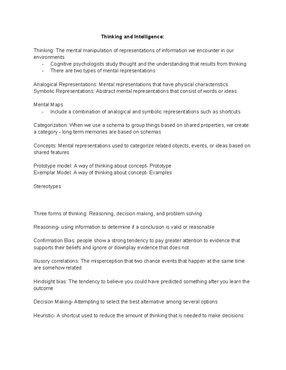 Chapter 8: Thinking and Intelligence in Psychology - Studocu