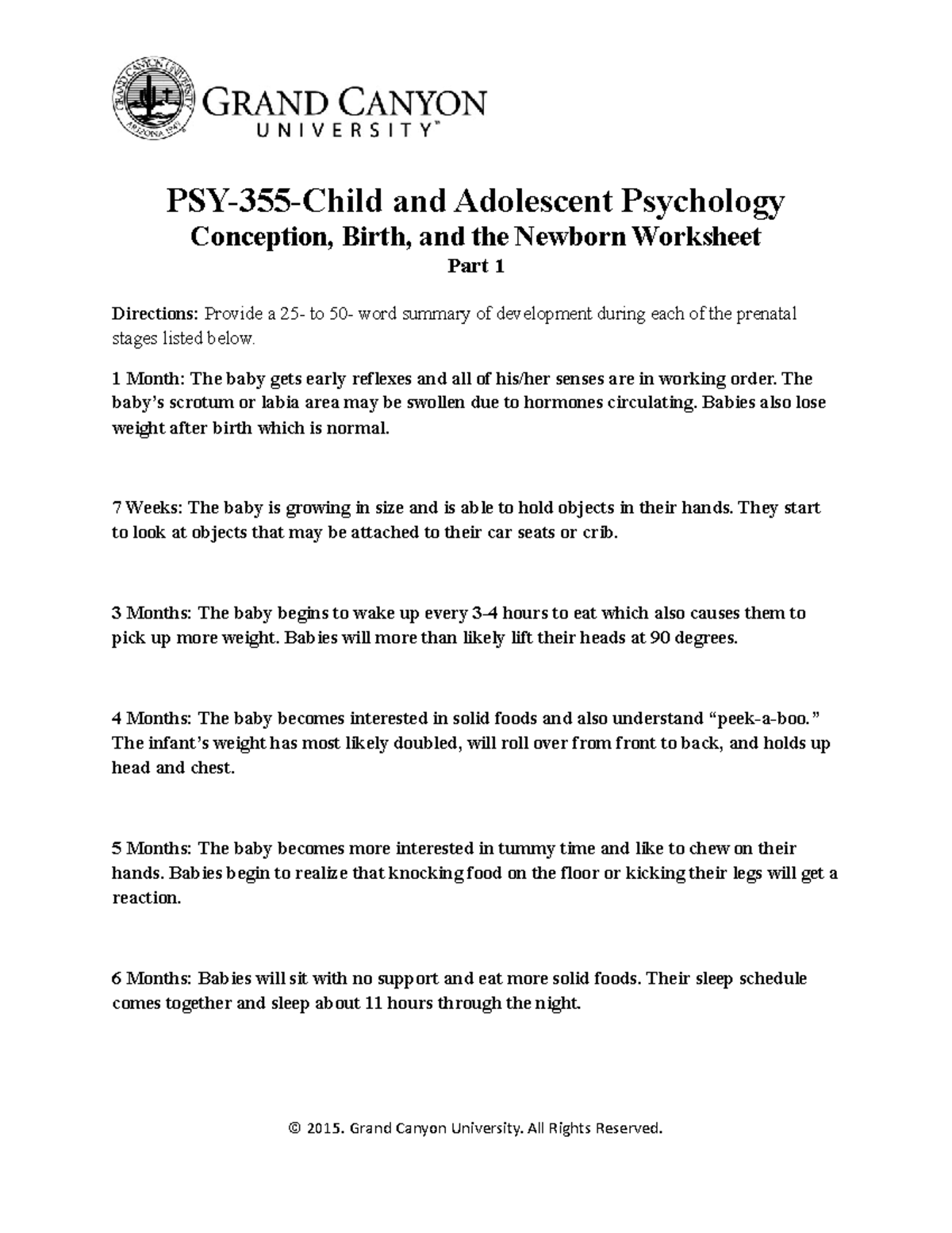 PSY355-RS-Conception Birthandthe Newborn Worksheet - PSY-355-Child and ...