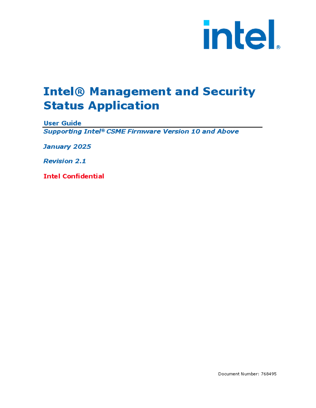 Intel(R) MSS User Guide: Management & Security Status App v10.0+ - Studocu