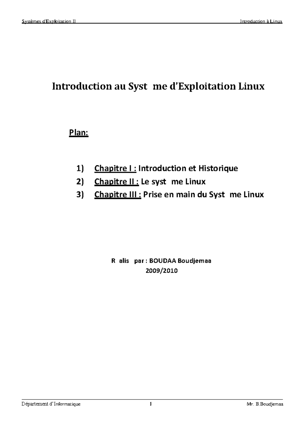 Systèmes II - Introduction au Système Linux et Commandes Essentielles ...