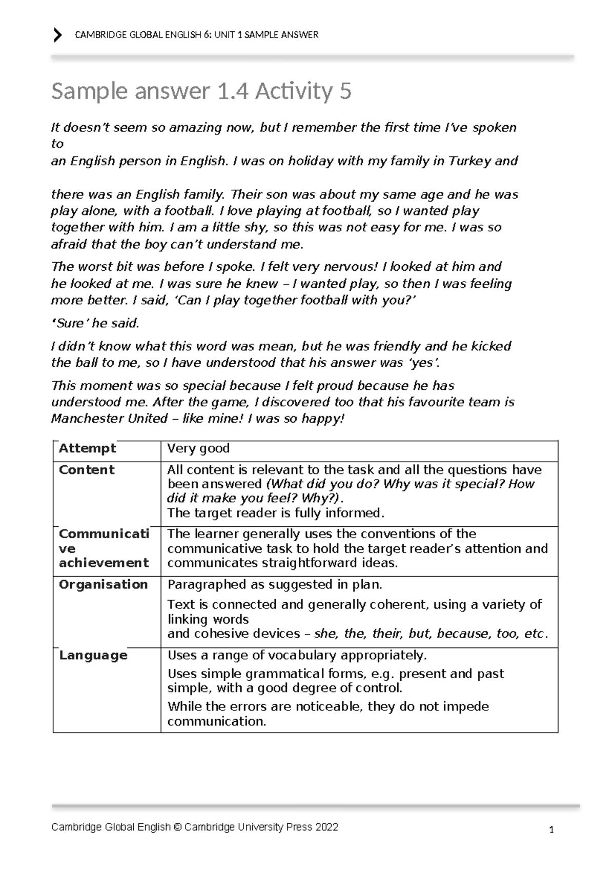 GE 6: Unit 1 Sample Answer - Personal Experience Reflection - Studocu