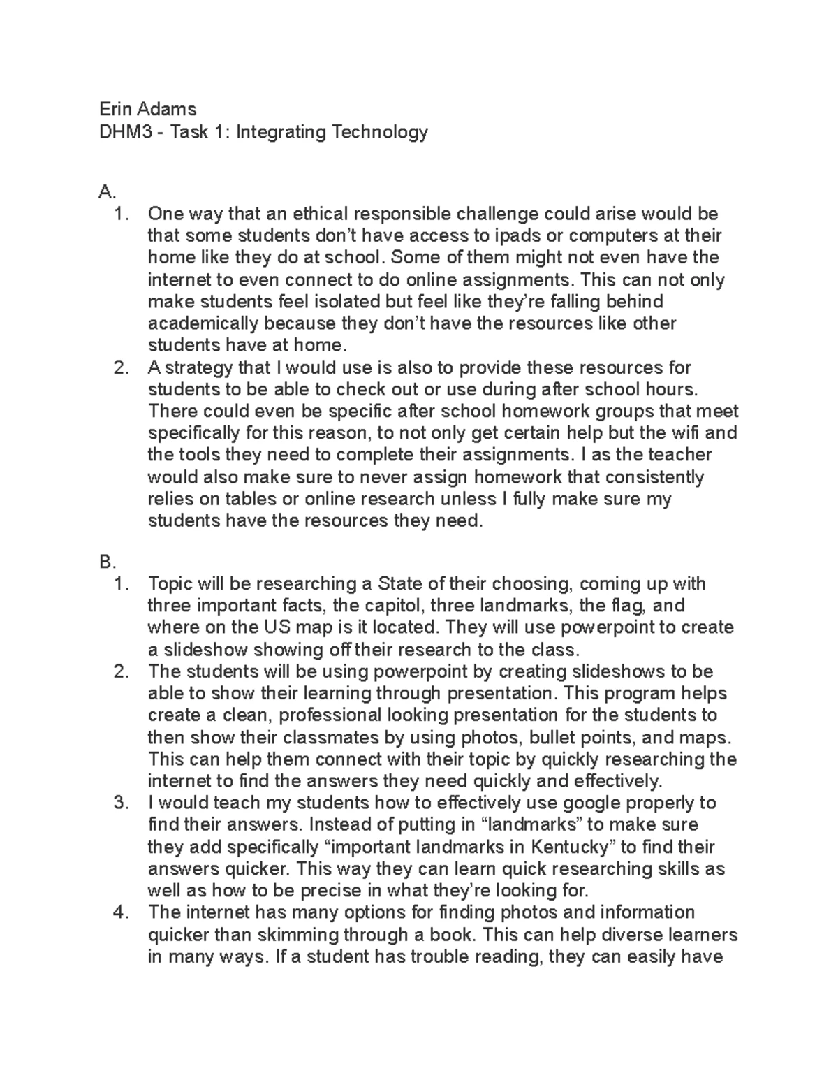 DGM2 - Task 4: Self-Evaluation on Teaching Strategies & Management ...