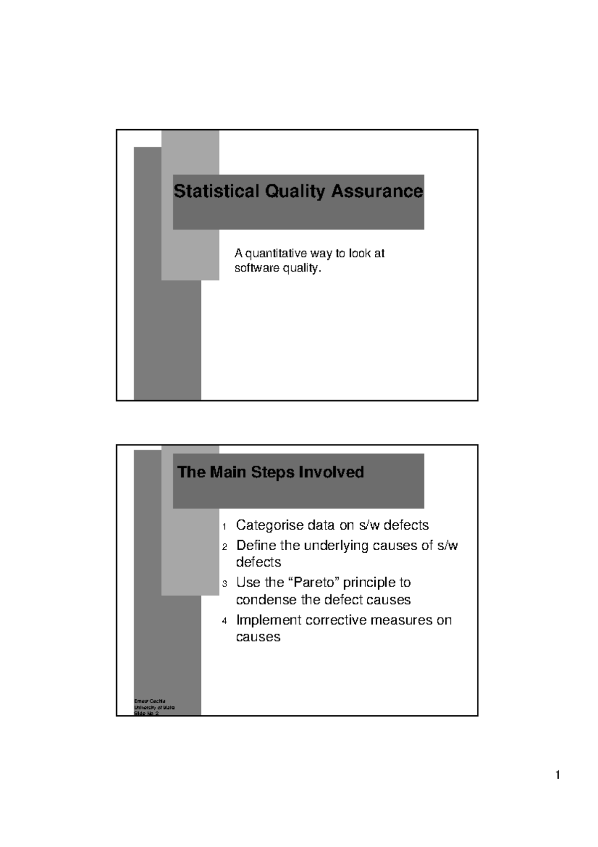Statistical Quality Assurance (Error Index) - Statistical Quality ...