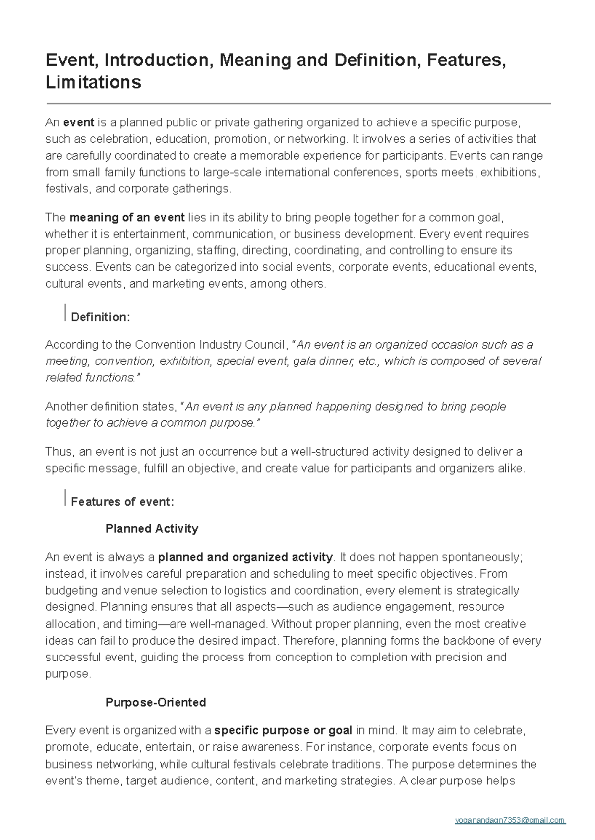 Event Management: Introduction, Features, Limitations & Principles (SEP ...