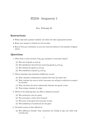 Assignment 1 answer - IS2238: Assignment 1 Due: February 14 ...
