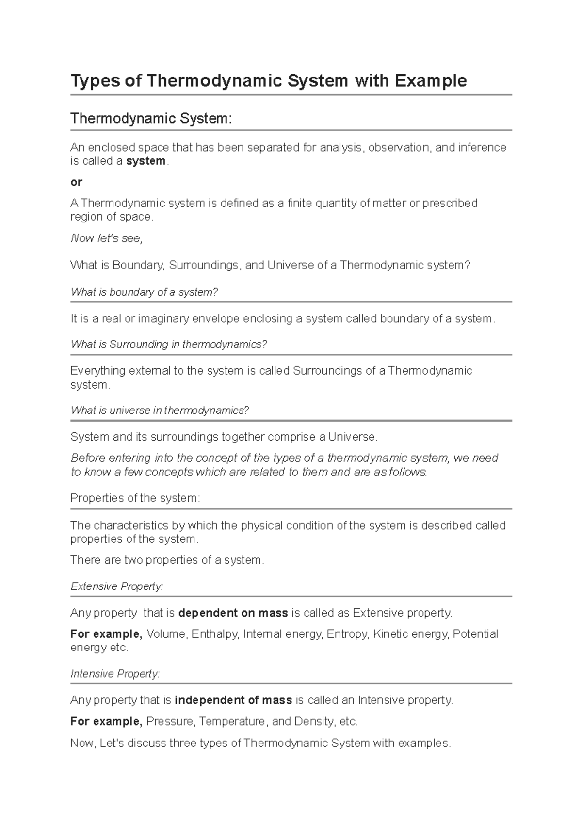 Types of Thermodynamic Systems: Open, Closed, and Isolated Systems ...