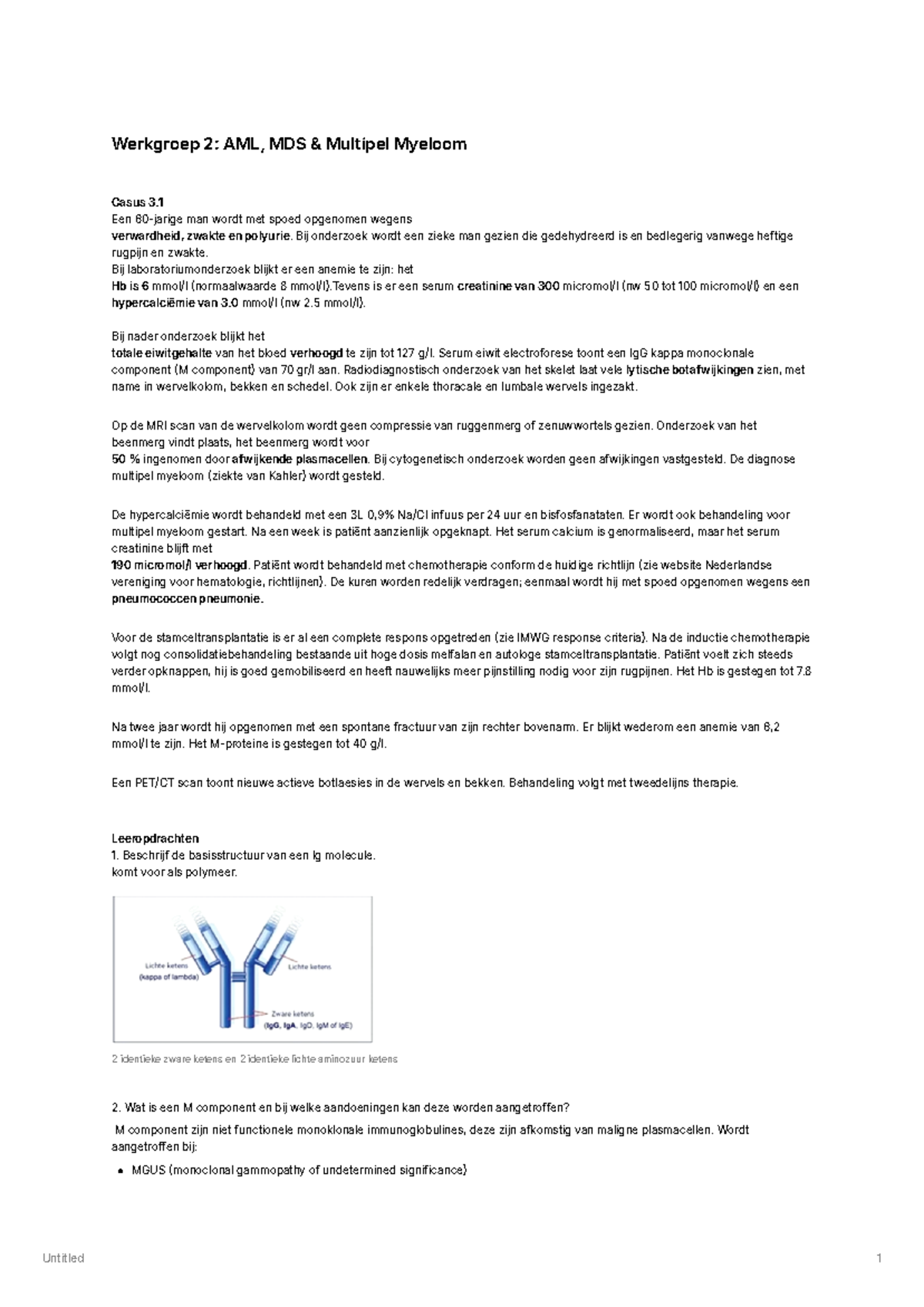 GZC3 Final Werkstuk: Diagnose en Behandeling van Multipel Myeloom ...